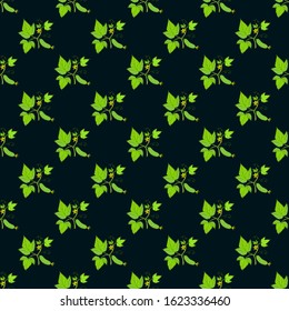 Seamless pattern with cucumber vegetable on dark background. Vector illustration