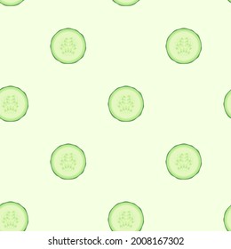 Seamless pattern with cucumber. Vegetables.