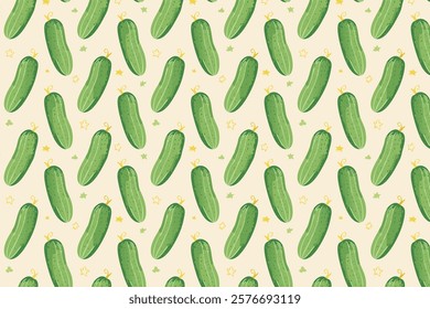 Seamless pattern with cucumbers. Cucumber background.