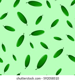 seamless pattern with cucumbers on a green background