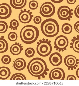 seamless pattern culture motifs, circle ethnic doodle artwork.