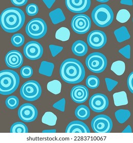 seamless pattern culture motifs, circle ethnic doodle artwork.