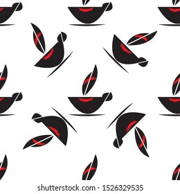 Seamless pattern with cup of black coffee and red lipstick(texture 8).