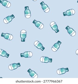 seamless pattern cup bubble tea cartoon. black liquid, cola water, soda pearl cup bubble tea sign vector
