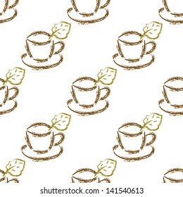 seamless pattern with cup of coffee