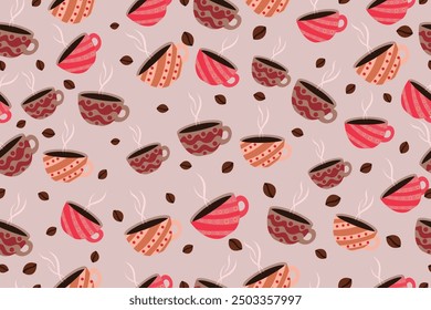 seamless pattern of a cup of coffee