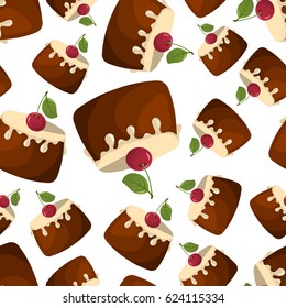 Seamless pattern of cupcake