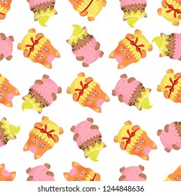 seamless pattern with cupcake cats