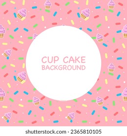 Seamless pattern with cupcakes. Background vector illustration 