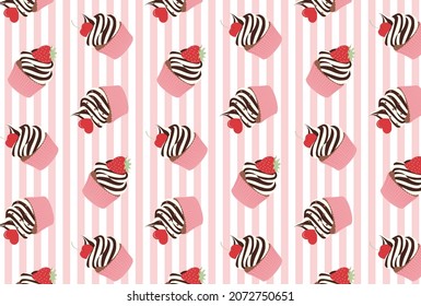 seamless pattern with cupcakes for banners, cards, flyers, social media wallpapers, etc.