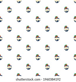 Seamless pattern with cupcakes decorated with berries. Background for decoration of holidays, cards, fabrics and invitations. Design for confectionery and bakery. Vector illustration