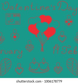 Seamless pattern of cupid day valentines day vector icon illustration sketch