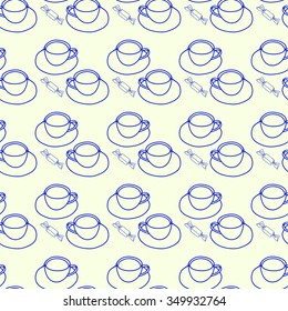 seamless pattern of cups