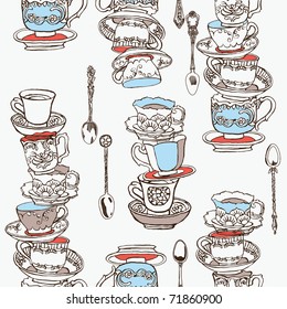 seamless pattern with cups