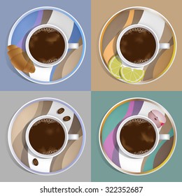 seamless pattern with cups of coffee
