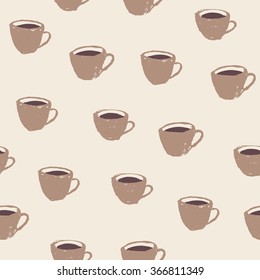 Seamless pattern with cups of coffee