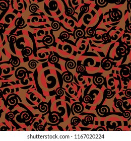 Seamless pattern with curls.