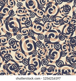 Seamless pattern with curls.