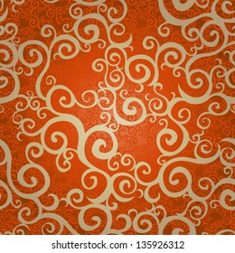 Seamless pattern with curls. Endless China style background.