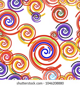 Seamless pattern with curls, unusual
