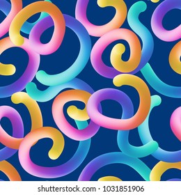 Seamless pattern with curly abstract fluid shapes vector illustration
