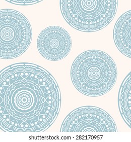 Seamless pattern with curly circles, pastel colours