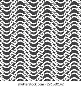 Seamless pattern of curly grating with swatch for filling. Abstract ornament texture. Fashion geometric background for web or printing design.