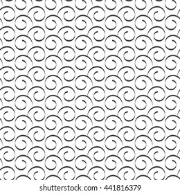 Seamless pattern of curly lines, vector illustration.