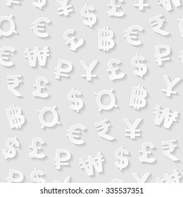 Seamless pattern with currency symbols. Vector illustration.