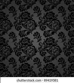 Seamless pattern, curtains floral, vector