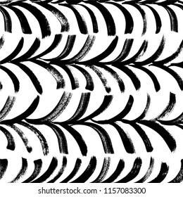 Seamless pattern with curved lines. Arrows ornament. Vector textured hand drawn pattern. Abstract background with brush strokes.