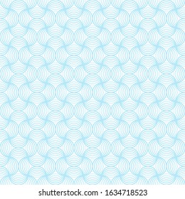 Seamless pattern of curved lines. Unusual lattice. Geometric striped background. Vector illustration. Good quality. Good design.
