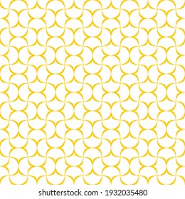 Seamless pattern of curved lines. Unusual lattice. Geometric orange background. 
