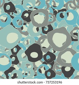 Seamless pattern of curved rings. Stylish camouflage.