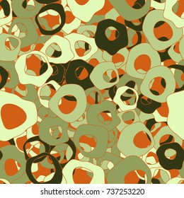 Seamless pattern of curved rings. Stylish camouflage.