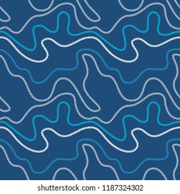 Seamless pattern with curved ropes. Pattern for fabrics and packaging.