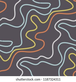 Seamless pattern with curved ropes. Pattern for fabrics and packaging.
