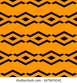Seamless pattern. Curves, diamonds ornament. Figures, rhombuses backdrop. Folk background. Geometric wallpaper. Ethnic motif. Digital paper, textile print, web design, abstract illustration. Vector.