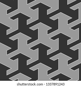 Seamless pattern. Curves, figures ornament. Ethnic background. Linear backdrop. Geometric wallpaper. Tribal motif. Folk vector. Digital paper, textile print, web design
