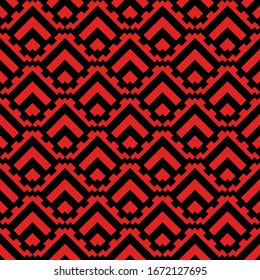 Seamless pattern. Curves, forms illustration. Chevrons, figures ornament. Geometric background. Brackets, shapes wallpaper. Folk motif. Textile print, web design, abstract backdrop. Vector artwork.