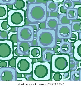 Seamless pattern. Curves of leaky squares. Funny camouflage.