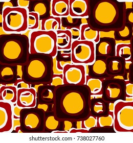 Seamless pattern. Curves of leaky squares. Funny camouflage.