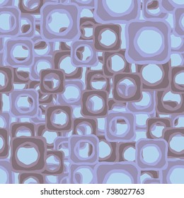 Seamless pattern. Curves of leaky squares. Funny camouflage.