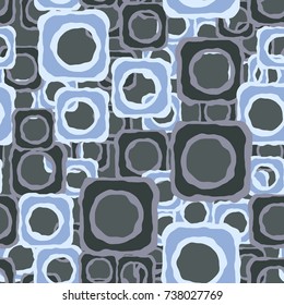 Seamless pattern. Curves of leaky squares. Funny camouflage.