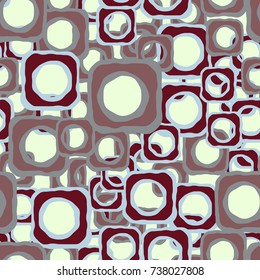 Seamless pattern. Curves of leaky squares. Funny camouflage.