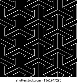 Seamless pattern. Curves, lines ornament. Ethnic background. Linear backdrop. Geometric wallpaper. Tribal motif. Folk vector. Digital paper, textile print, web design.