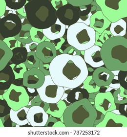 Seamless pattern. Curves multicolored rings. Fashionable camouflage.