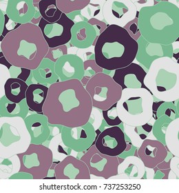 Seamless pattern. Curves multicolored rings. Fashionable camouflage.
