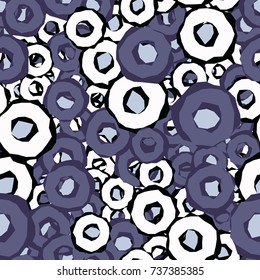 Seamless pattern. Curves multicolored rings. Funny camouflage.