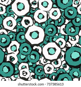 Seamless pattern. Curves multicolored rings. Funny camouflage.